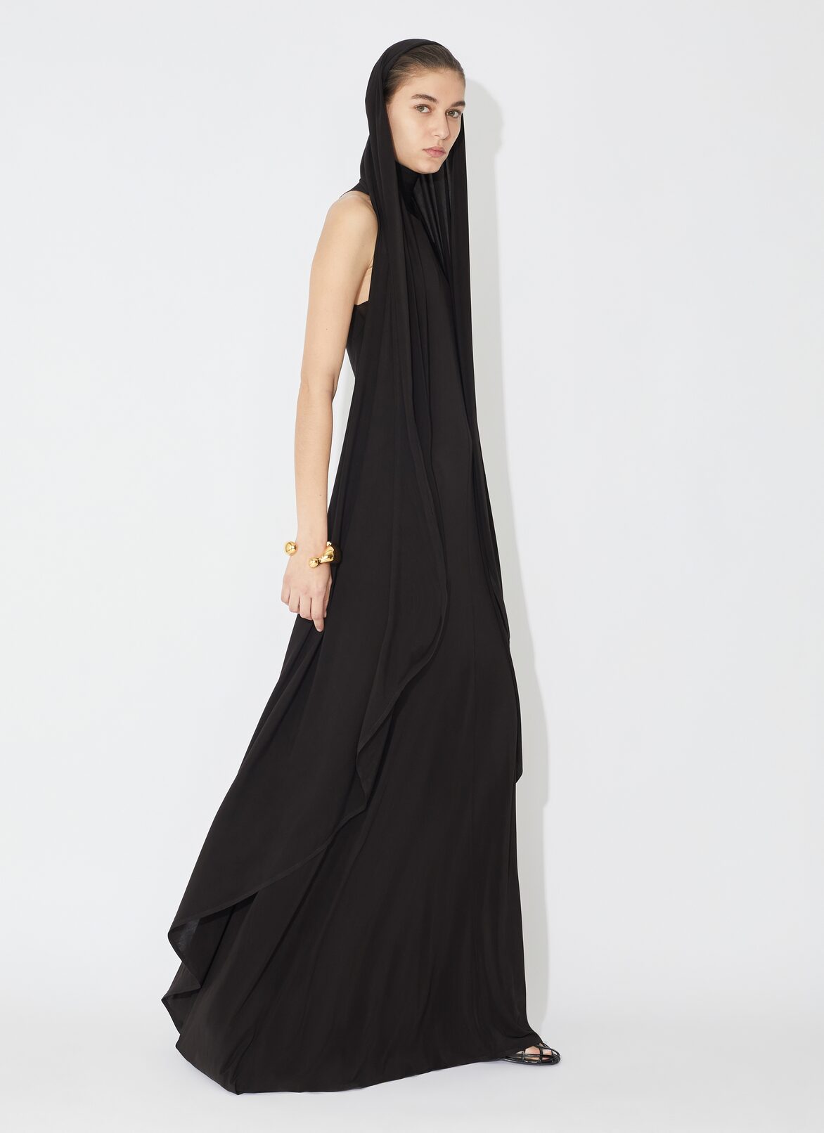 Fluid jersey dress   ALAÏA BROWN FLUID JERSEY DRESS